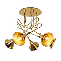 Люстра потолочная JAZZ 5897 Mantra золотая на 5 ламп, основание золотое в стиле современный 