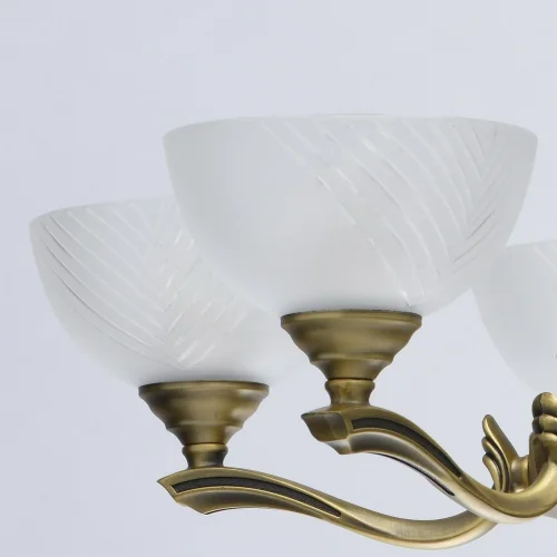Люстра подвесная Афродита 317014705 MW-Light белая на 5 ламп, основание латунь в стиле классический  фото 4