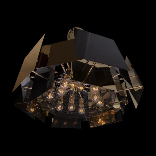Люстра подвесная Gerard 10138/800 LOFT IT чёрная на 10 ламп, основание золотое в стиле современный  фото 3