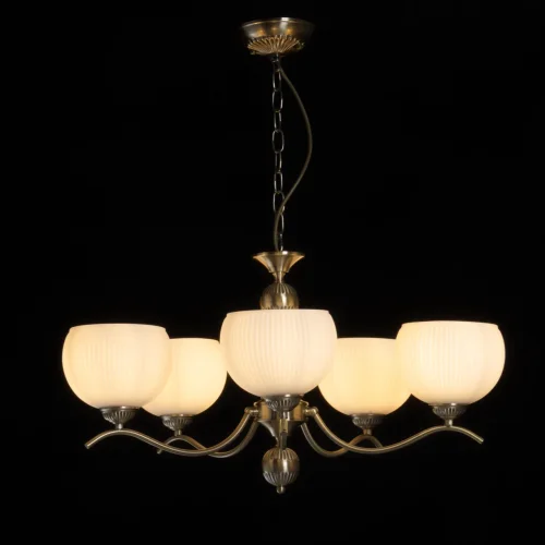 Люстра подвесная Фелиция 347019705 MW-Light белая на 5 ламп, основание античное бронза в стиле классический  фото 2