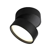 Светильник накладной LED Lenno OML-101319-18 Omnilux чёрный 1 лампа, основание чёрное в стиле современный хай-тек круглый
