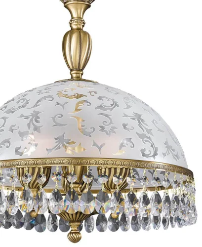 Люстра подвесная  L 6200/38 Reccagni Angelo белая на 3 лампы, основание античное бронза в стиле классический  фото 2