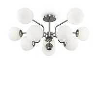 Люстра потолочная Erich MOD221PL-10N Maytoni белая на 10 ламп, основание никель в стиле современный шар