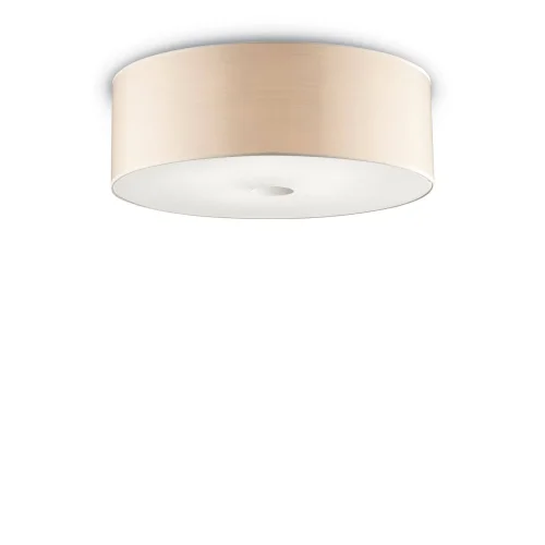 Люстра потолочная WOODY PL5 WOOD Ideal Lux бежевая на 5 ламп, основание хром в стиле современный 