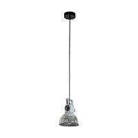 Светильник подвесной лофт Barnstaple 49619 Eglo серый 1 лампа, основание чёрное в стиле лофт 