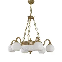 Люстра подвесная  L 9300/6+2 Reccagni Angelo белая на 8 ламп, основание золотое в стиле классический 