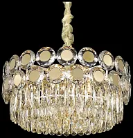 Люстра подвесная хрустальная Claudia WE134.12.303 Wertmark прозрачная на 12 ламп, основание золотое в стиле современный классический 