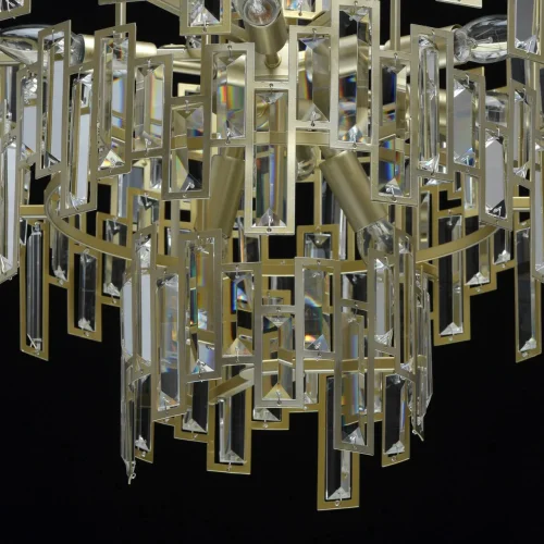 Люстра подвесная хрустальная Монарх 121010611 MW-Light прозрачная на 11 ламп, основание золотое в стиле классический  фото 4