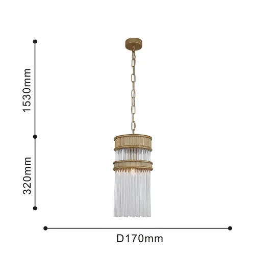 Светильник подвесной Turris 4200-1P Favourite прозрачный 1 лампа, основание матовое золото в стиле классический  фото 3