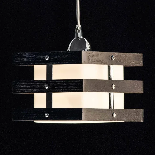 Светильник Киото подвесной CL133111 Citilux венге коричневый белый 1 лампа, основание серое хром коричневое в стиле современный  фото 4