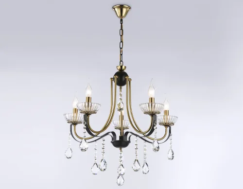 Люстра подвесная TR4952 Ambrella light без плафона на 5 ламп, основание золотое чёрное в стиле классический  фото 5