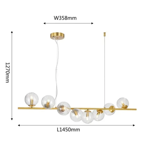 Светильник подвесной Elica 4056-8P Favourite прозрачный 8 ламп, основание латунь в стиле современный  фото 3