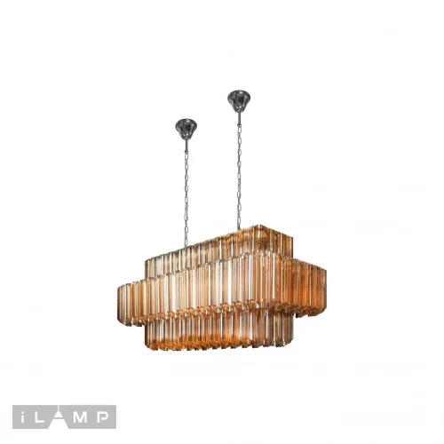 Люстра подвесная Destiny MD0267-14B iLamp коричневая на 14 ламп, основание хром в стиле американский современный  фото 2