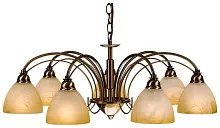 Люстра подвесная  353-513-07 Velante бежевая на 7 ламп, основание медь в стиле классический 