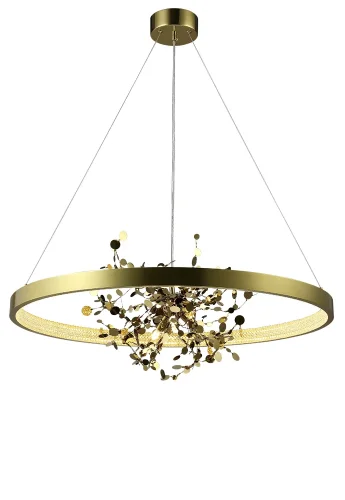 Люстра подвесная LED GARDEN SPLED+4 D800 GOLD Crystal Lux золотая на 1 лампа, основание золотое в стиле современный кольца ветви фото 2