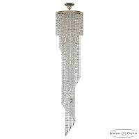 Люстра каскадная хрустальная 83113/35IV-150 G Bohemia Ivele Crystal прозрачная на 5 ламп, основание золотое в стиле классика модерн r