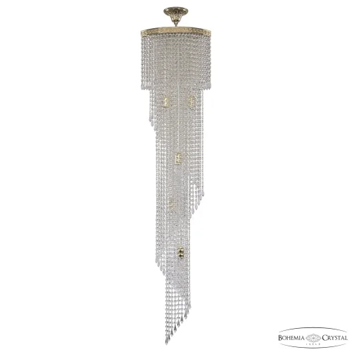 Люстра каскадная хрустальная 83113/35IV-150 G Bohemia Ivele Crystal прозрачная на 5 ламп, основание золотое в стиле классический современный r