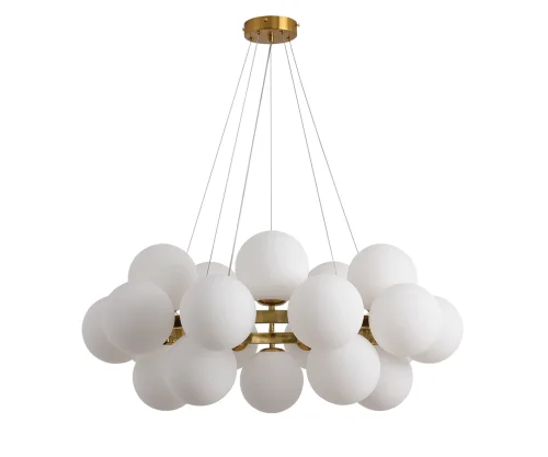 Люстра подвесная Сида 07508-20,20 Kink Light белая на 20 ламп, основание бронзовое в стиле современный молекула шар