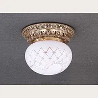 Светильник потолочный PL 7820/1 Reccagni Angelo белый 1 лампа, основание золотое в стиле классический 