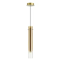 Светильник подвесной LED Shiny 5061/5LB Odeon Light янтарный 1 лампа, основание золотое в стиле современный трубочки