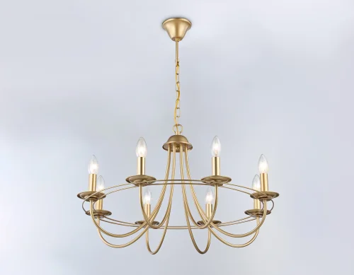 Люстра подвесная TR9616 Ambrella light без плафона на 8 ламп, основание золотое в стиле современный  фото 3