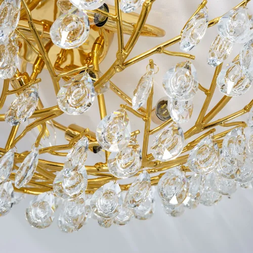 Люстра потолочная Pluvia 4162-10C Favourite прозрачная на 10 ламп, основание золотое в стиле флористика ветви фото 5