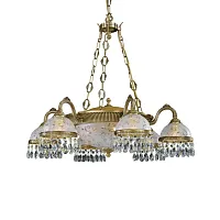 Люстра подвесная L 6200/6+3 Reccagni Angelo белая на 9 ламп, основание античное бронза в стиле классический Люстра подвесная L 6200/6+3 Reccagni Angelo белая на 9 ламп, основание античное бронза в стиле классический
