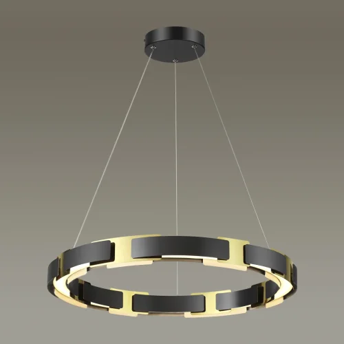 Светильник подвесной LED Fierro 4991/55L Odeon Light чёрный 1 лампа, основание чёрное в стиле современный хай-тек кольца фото 4