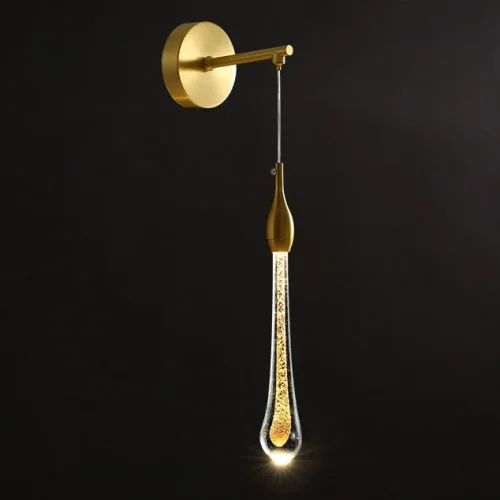 Настенный светильник FIAL B WALL 212026-23 ImperiumLoft прозрачный на 1 лампа, основание золотое в стиле современный 