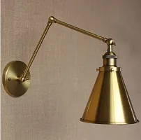Бра Gloce Cone Shade Loft Industrial Metal Tall Gold 74698-22 ImperiumLoft золотой 1 лампа, основание золотое в стиле лофт 