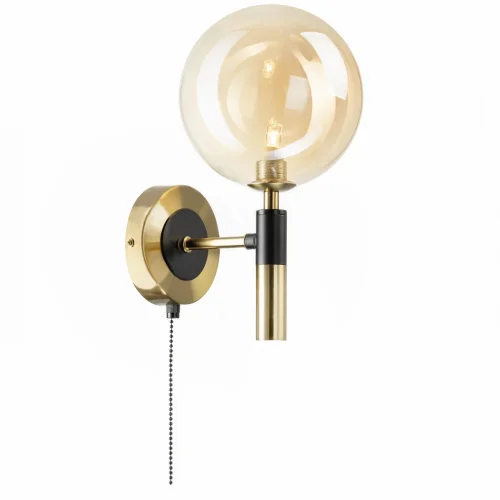 Бра с выключателем Нарда CL204310 Citilux янтарный на 1 лампа, основание бронзовое в стиле современный молекула шар фото 3