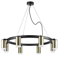 Люстра подвесная Rullo LR0183180 Lightstar бронзовая на 8 ламп, основание чёрное в стиле хай-тек Люстра подвесная Rullo LR0183180 Lightstar бронзовая на 8 ламп, основание чёрное в стиле хай-тек