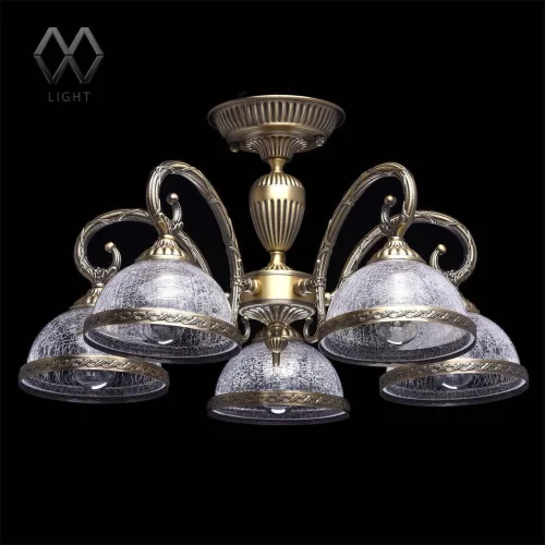 Люстра потолочная Аманда 481011805 MW-Light прозрачная на 5 ламп, основание античное бронза в стиле классический  фото 2