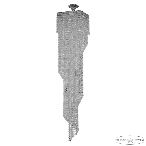 Люстра каскадная хрустальная 83112/30IV-150 Ni Bohemia Ivele Crystal прозрачная на 8 ламп, основание никель в стиле современный классический drops