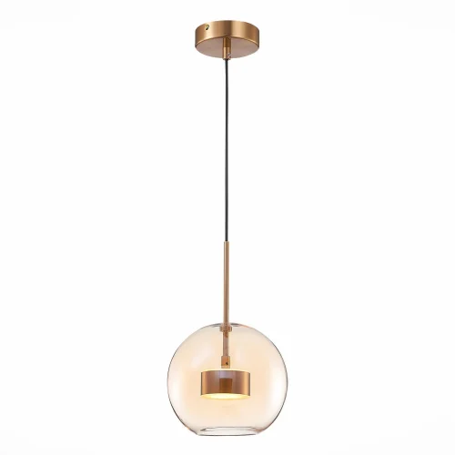 Светильник подвесной LED Bopone SL1133.333.01 ST-Luce янтарный 1 лампа, основание латунь в стиле современный 