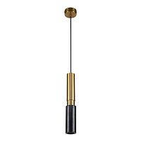 Светильник подвесной Decus 2760-1P Favourite чёрный латунь 1 лампа, основание латунь в стиле современный трубочки