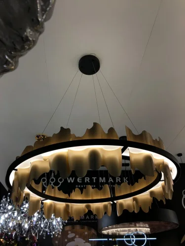 Люстра подвесная LED Lando WE476.03.403 Wertmark золотая на 1 лампа, основание чёрное в стиле арт-деко современный  фото 3