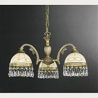 Люстра подвесная  L 7003/3 Reccagni Angelo бежевая на 3 лампы, основание античное бронза в стиле классический 