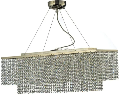 Люстра подвесная хрустальная Milano E 1.5.70X25.502 N Arti Lampadari прозрачная на 8 ламп, основание никель в стиле арт-деко 