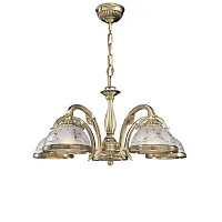 Люстра подвесная L 6002/5 Reccagni Angelo прозрачная белая на 5 ламп, основание античное бронза в стиле классический  Люстра подвесная L 6002/5 Reccagni Angelo прозрачная белая на 5 ламп, основание античное бронза в стиле классический