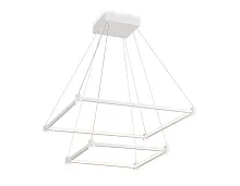 Люстра подвесная LED FL5595 Ambrella light белая на 1 лампа, основание белое в стиле современный хай-тек квадраты