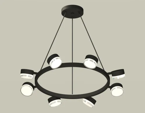 Светильник подвесной XB9198203 Ambrella light чёрный 8 ламп, основание чёрное в стиле хай-тек современный 