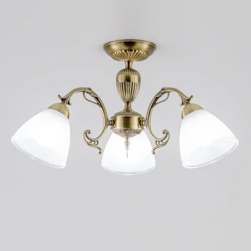 Люстра подвесная Латур CL413231 Citilux белая на 3 лампы, основание бронзовое в стиле классический  фото 3