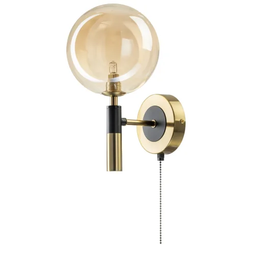 Бра с выключателем Нарда CL204310 Citilux янтарный на 1 лампа, основание бронзовое в стиле современный молекула шар фото 4