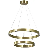 Люстра подвесная LED с пультом Saturno 748113 Lightstar золотая на 1 лампа, основание золотое в стиле минимализм кольца с пультом