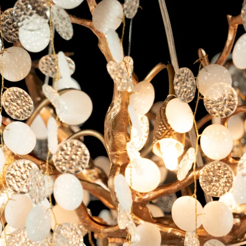 Люстра подвесная Fairytree 10066/600 GB LOFT IT белая прозрачная на 6 ламп, основание золотое в стиле арт-деко ветви фото 12