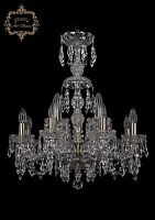 Люстра подвесная хрустальная 11.23.8+4.200.XL-64.Br.Dr Bohemia Art Classic прозрачная на 12 ламп, основание бронзовое в стиле классический Люстра подвесная хрустальная 11.23.8+4.200.XL-64.Br.Dr Bohemia Art Classic прозрачная на 12 ламп, основание бронзовое в стиле классический