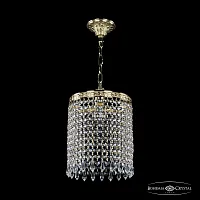 Светильник подвесной 19201/20IV G Drops Bohemia Ivele Crystal прозрачный 1 лампа, основание золотое в стиле классический drops