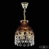 Светильник подвесной 5478/22 G Amber/M-1G Leafs Bohemia Ivele Crystal янтарный 3 лампы, основание прозрачное золотое в стиле классический leafs