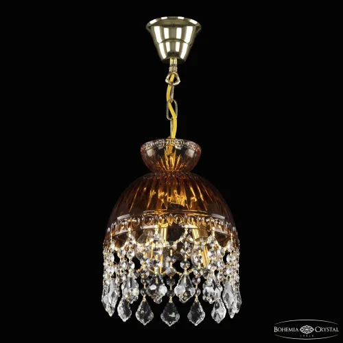Светильник подвесной 5478/22 G Amber/M-1G Leafs Bohemia Ivele Crystal янтарный 3 лампы, основание прозрачное золотое в стиле классический leafs